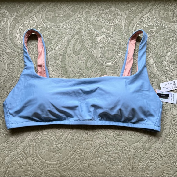 NWT J. Crew Squareneck Bikini Top Size XL Blue Mist - Picture 8 of 11